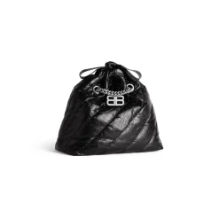 Borsa Tote Crush Piccola Trapuntata da Donna in Nero
