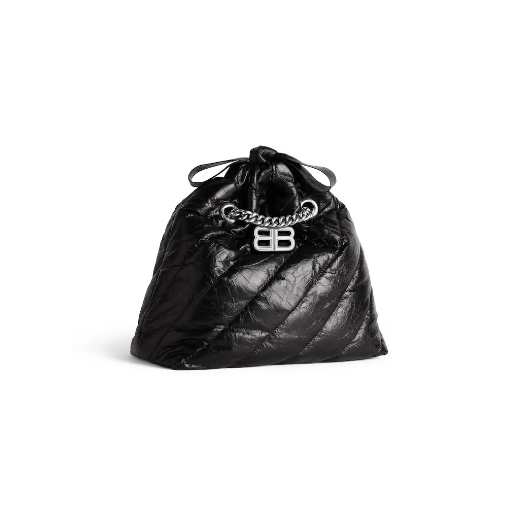 Borsa Tote Crush Piccola Trapuntata da Donna in Nero