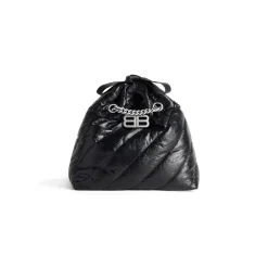 Borsa Tote Crush Piccola Trapuntata da Donna in Nero