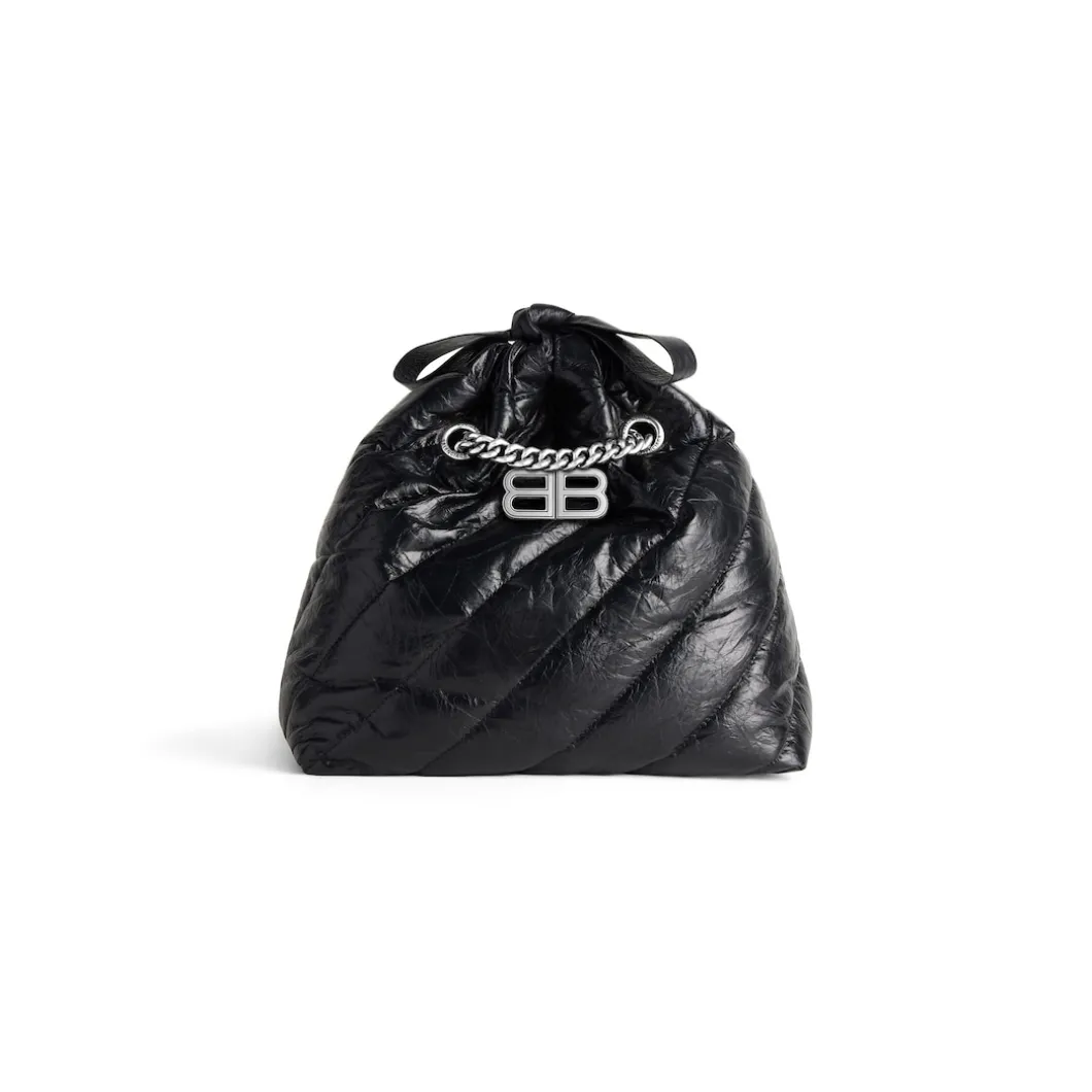 Borsa Tote Crush Piccola Trapuntata da Donna in Nero