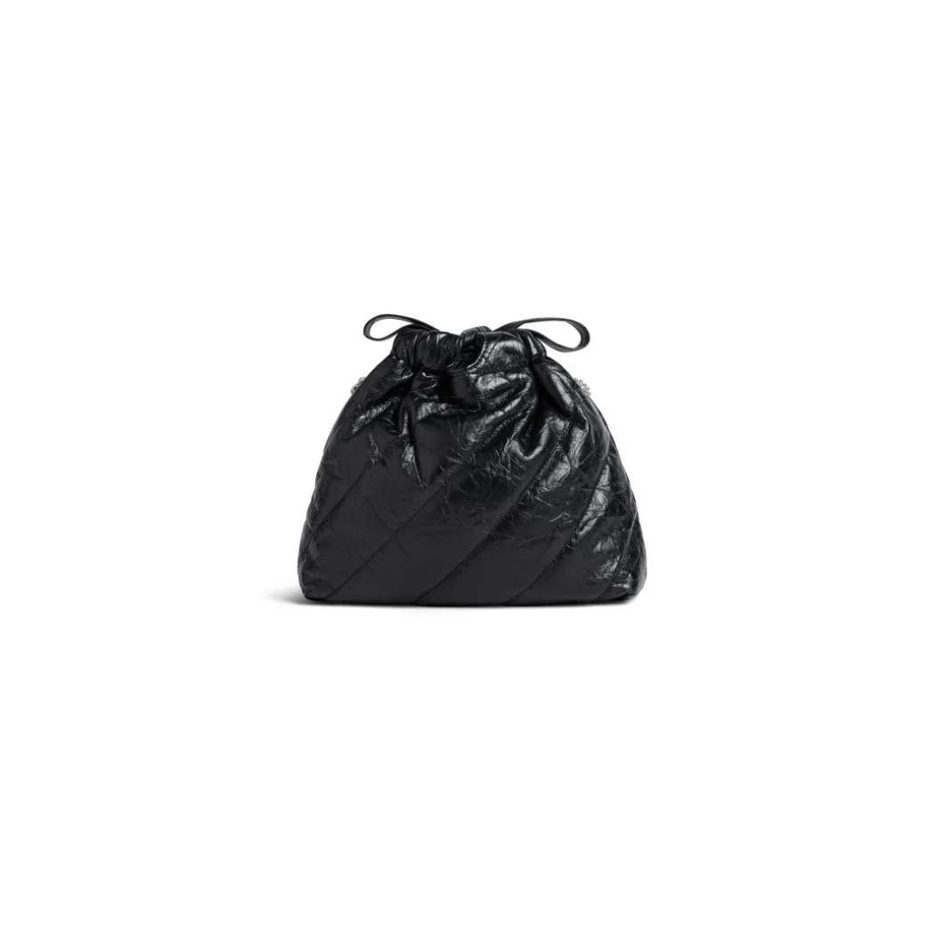 Borsa Tote Crush Xs Trapuntata da Donna in Nero