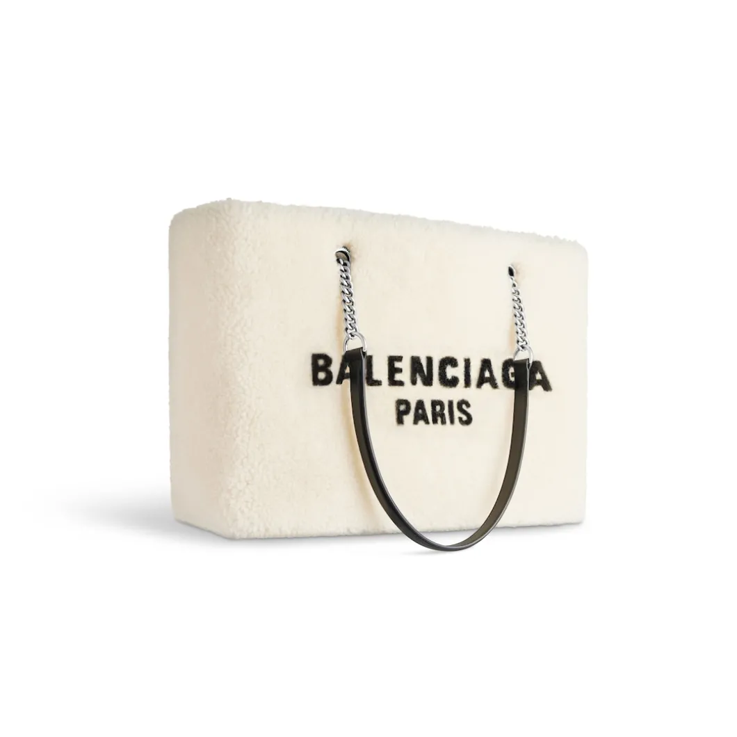 Borsa Tote Duty Free Media da Donna in Beige Chiaro