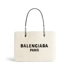 Borsa Tote Duty Free Media da Donna in Beige Chiaro