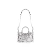 Borsa Tote Neo Cagole Piccola Metallizzata da Donna in Argento
