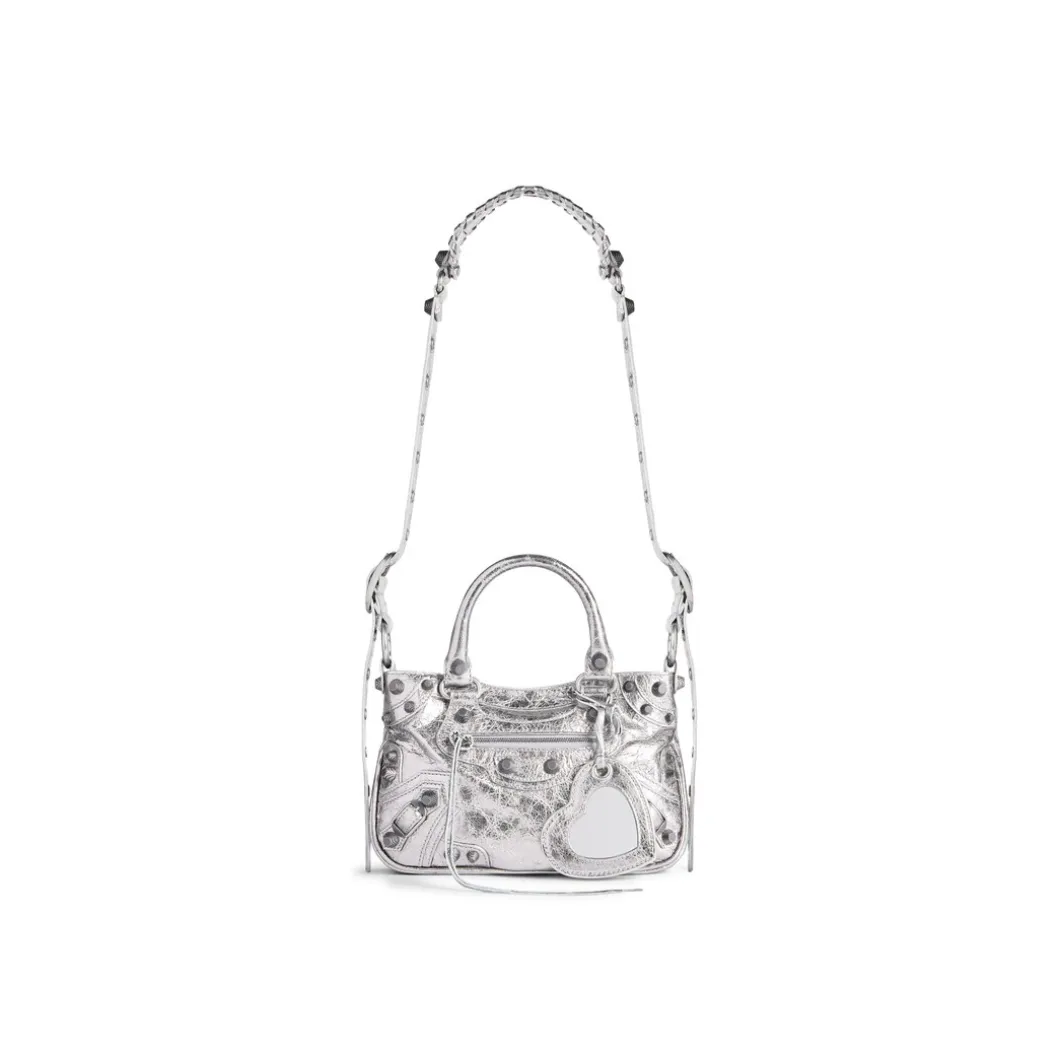 Borsa Tote Neo Cagole Piccola Metallizzata da Donna in Argento