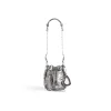 Borsetta A Secchiello Le Cagole Xs Bag Metallizzata Con Strass da Donna in Argento