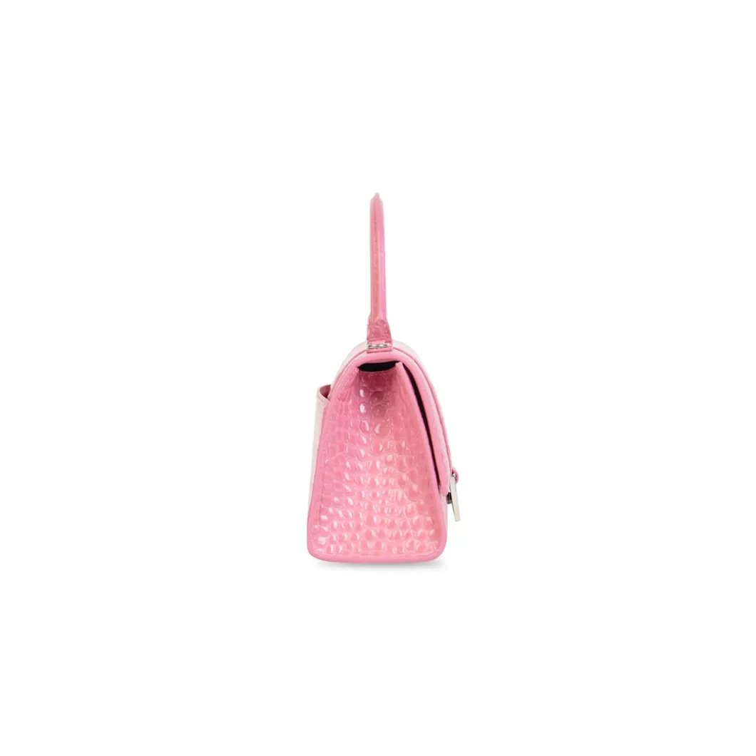 Borsetta Hourglass Con Lavorazione Coccodrillo da Donna in Rosa