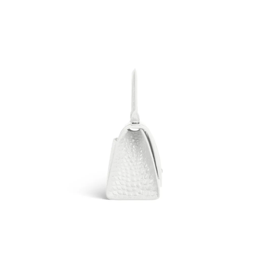 Borsetta Hourglass Con Lavorazione Coccodrillo da Donna in Bianco