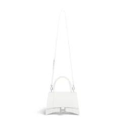 Borsetta Hourglass Con Lavorazione Coccodrillo da Donna in Bianco