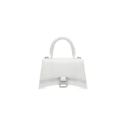 Borsetta Hourglass Xs Con Lavorazione Coccodrillo da Donna in Bianco