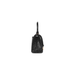 Borsetta Hourglass Xs Con Lavorazione Coccodrillo da Donna in Nero