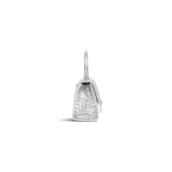 Borsetta Hourglass Xs Con Lavorazione Coccodrillo da Donna in Argento