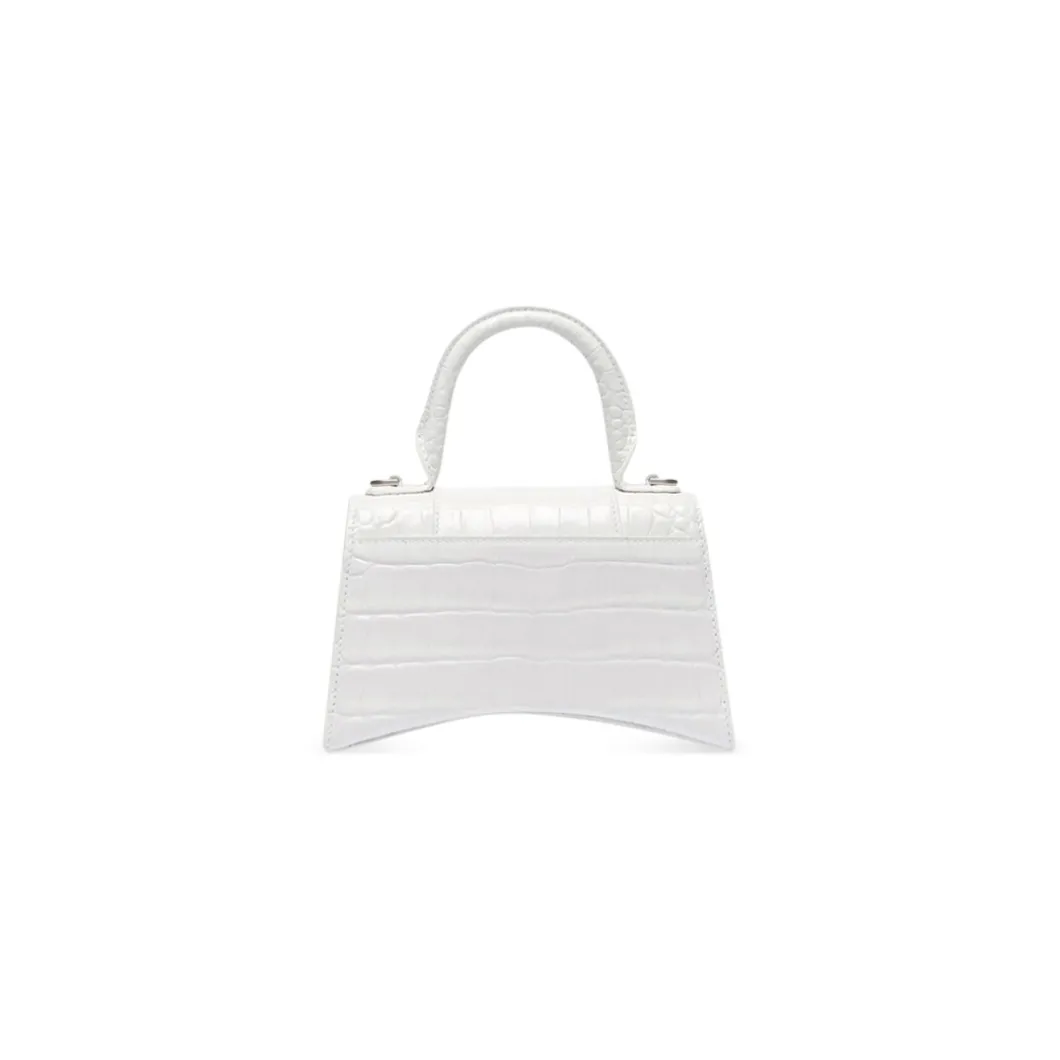 Borsetta Hourglass Xs Con Lavorazione Coccodrillo da Donna in Bianco