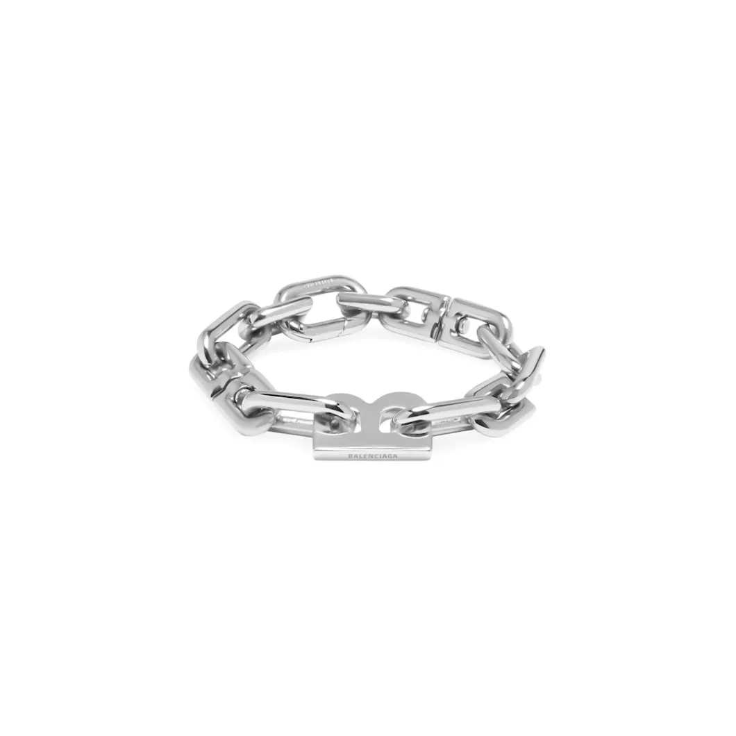 Bracciale B Chain Sottile in Argento