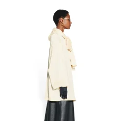 Camicetta Con Cappuccio Logo Letters All Over da Donna in Bianco Sporco