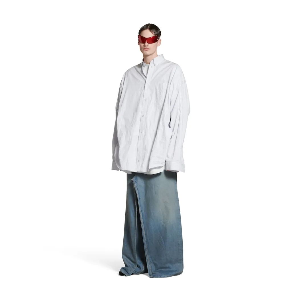 Camicia Balenciaga Oversize in Azzurro