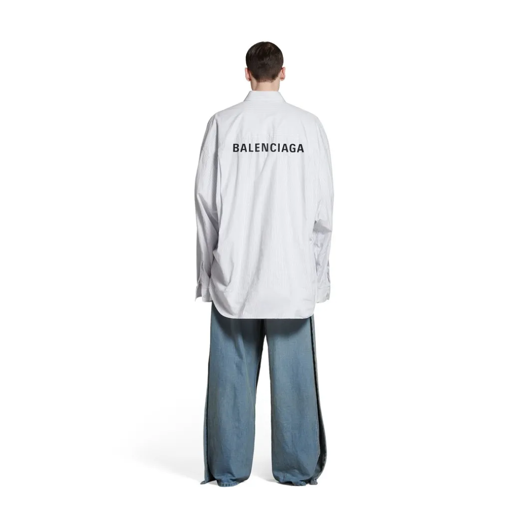 Camicia Balenciaga Oversize in Azzurro
