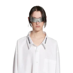 Camicia Dropped Neckline Balenciaga Oversize in Bianco