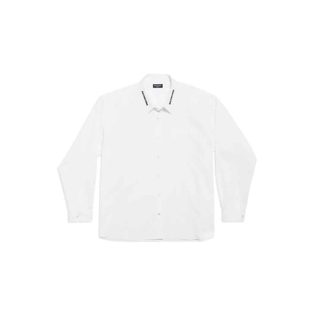 Camicia Dropped Neckline Balenciaga Oversize in Bianco