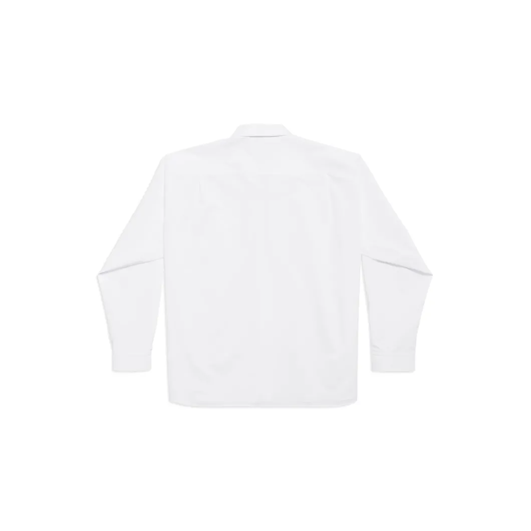 Camicia Dropped Neckline Balenciaga Oversize in Bianco