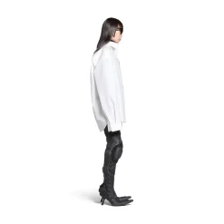 Camicia Kick Collar Large Fit da Donna in Bianco