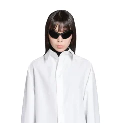 Camicia Kick Collar Large Fit da Donna in Bianco