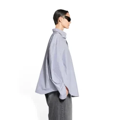 Camicia Twisted Sleeve da Donna in Blu