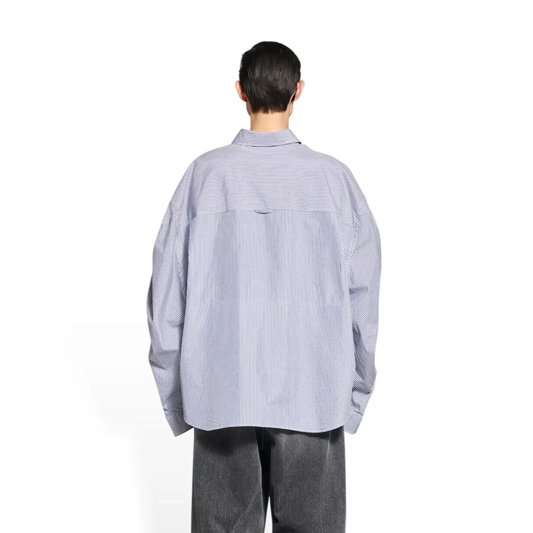 Camicia Twisted Sleeve da Donna in Blu