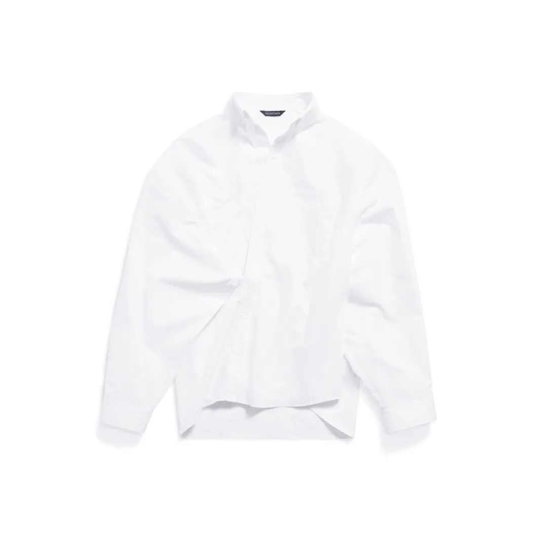Camicia Wrap Balenciaga Large Fit da Donna in Bianco