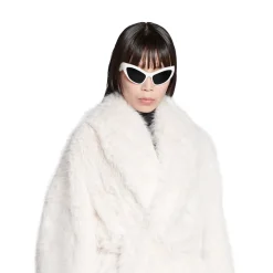 Cappotto Cocoon Wrap da Donna in Beige Chiaro