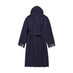 Cappotto Con Frange da Donna in Blu Scuro