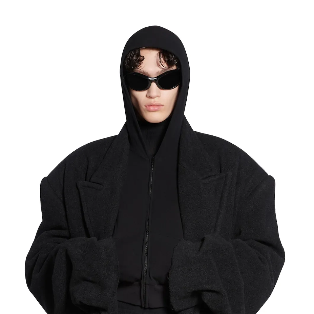 Cappotto Maxi da Uomo in Nero