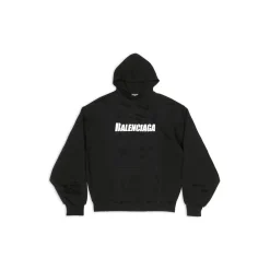 Caps Destroyed Hoodie in Nero