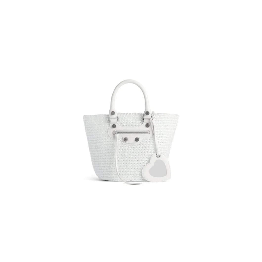 Cesta Le Cagole Piccola da Donna in Bianco