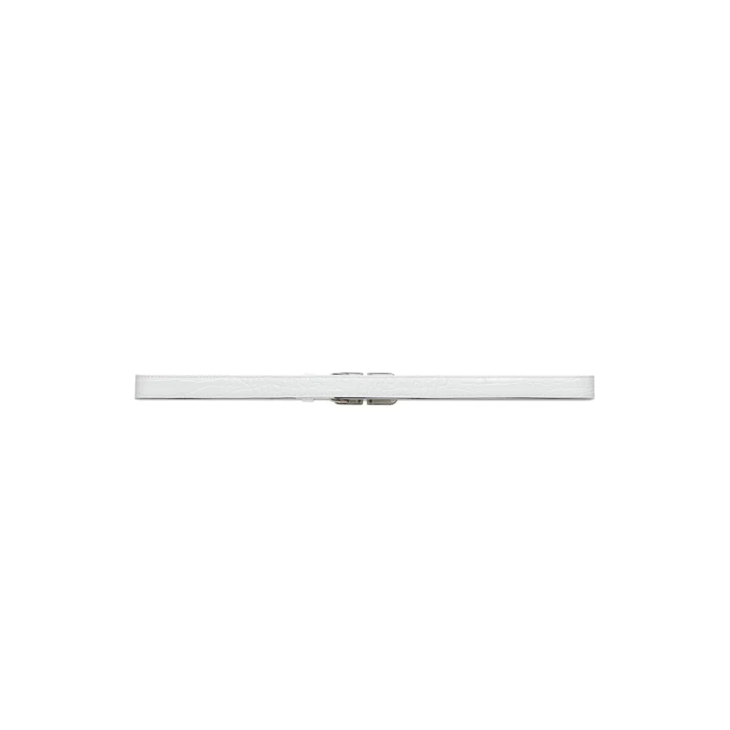 Cintura Bassa Bb Hourglass Con Lavorazione Coccodrillo E Strass da Donna in Bianco Ottico