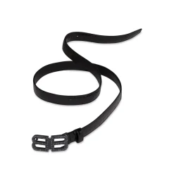 Cintura Bassa Bb Hourglass Con Lavorazione Coccodrillo E Strass da Donna in Nero
