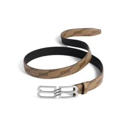 Cintura Bb Signature In Tela Rivestita Bb Monogram da Donna in Beige
