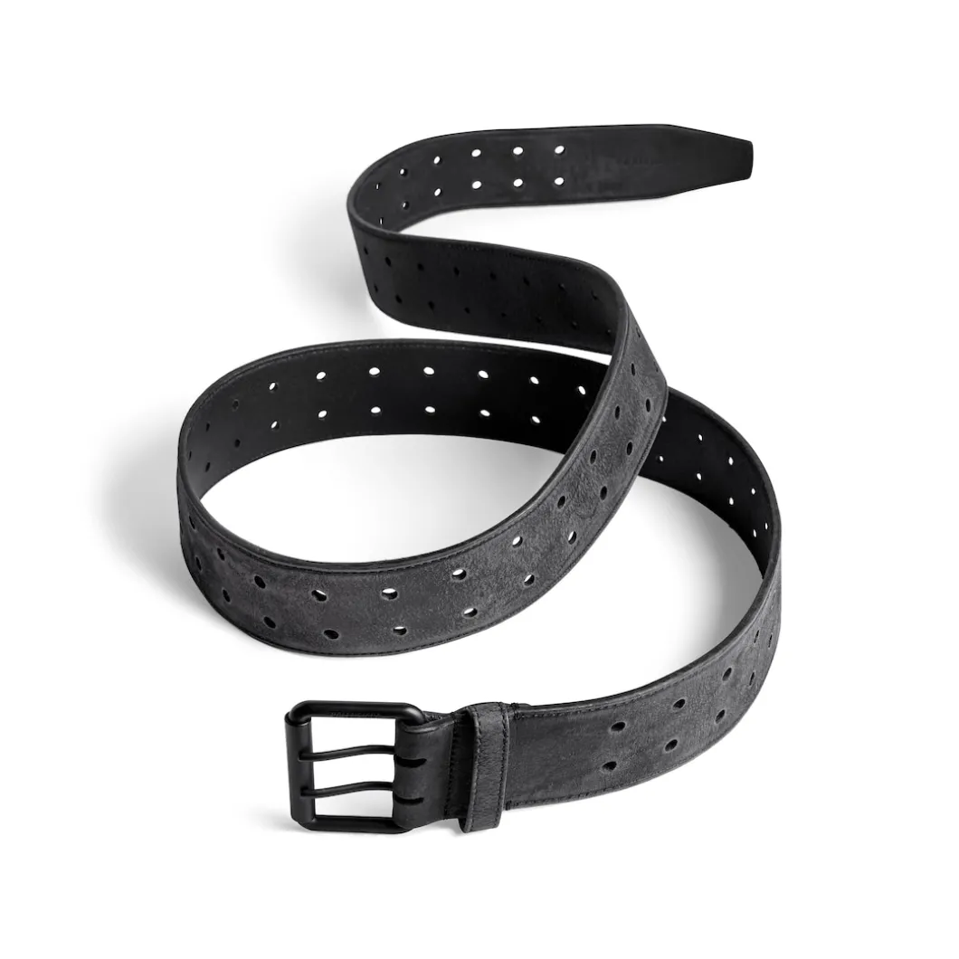 Cintura Double Holes da Uomo in Nero