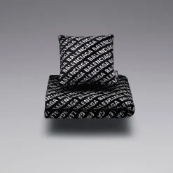 Coperta Allover Logo in Nero