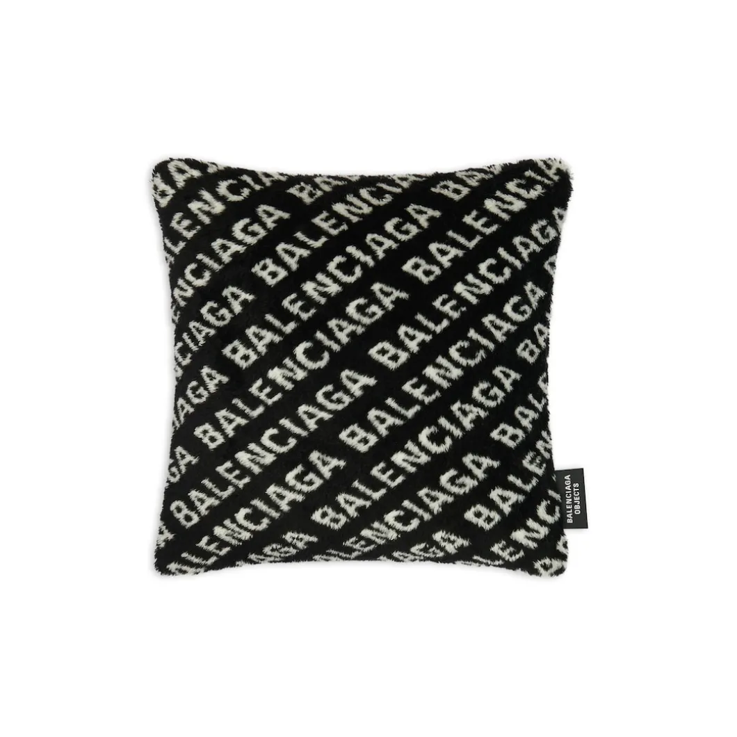 Cuscino Allover Logo in Nero