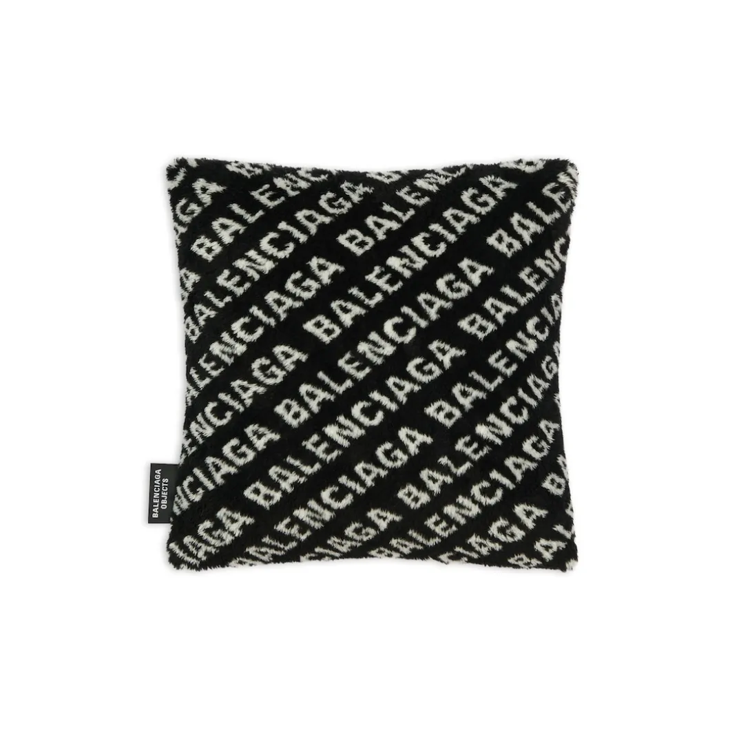 Cuscino Allover Logo in Nero
