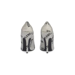 Décolleté Square Knife 110 Mm Con Allover Logo Di Strass da Donna in Argento