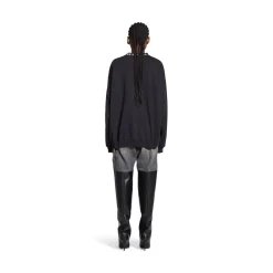 Felpa Balenciaga Oversize in Nero Délavé