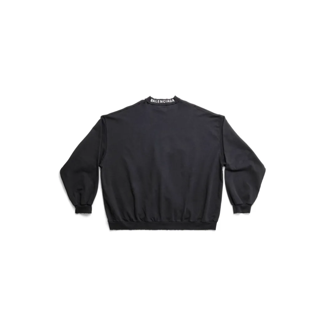 Felpa Balenciaga Oversize in Nero Délavé