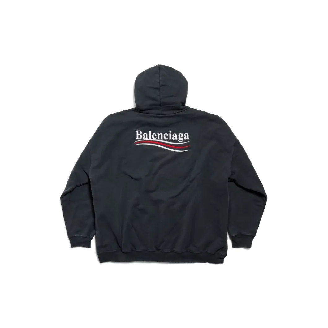 Felpa Con Cappuccio Political Campaign Hoodie Large Fit da Donna in Nero