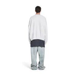 Felpa Pierced Round Oversize in Bianco