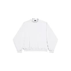 Felpa Pierced Round Oversize in Bianco