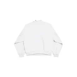 Felpa Pierced Round Oversize in Bianco