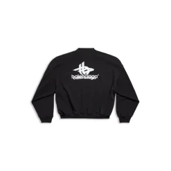 Felpa Round Layered Sports Oversize in Nero/bianco