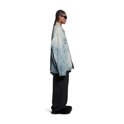 Giacca Bal Diagonal Allover Oversize in Azzurro